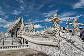 Famous Thailand temple or white temple, Wat Rong Khun,at Chiang Rai province, northern Thailand. 